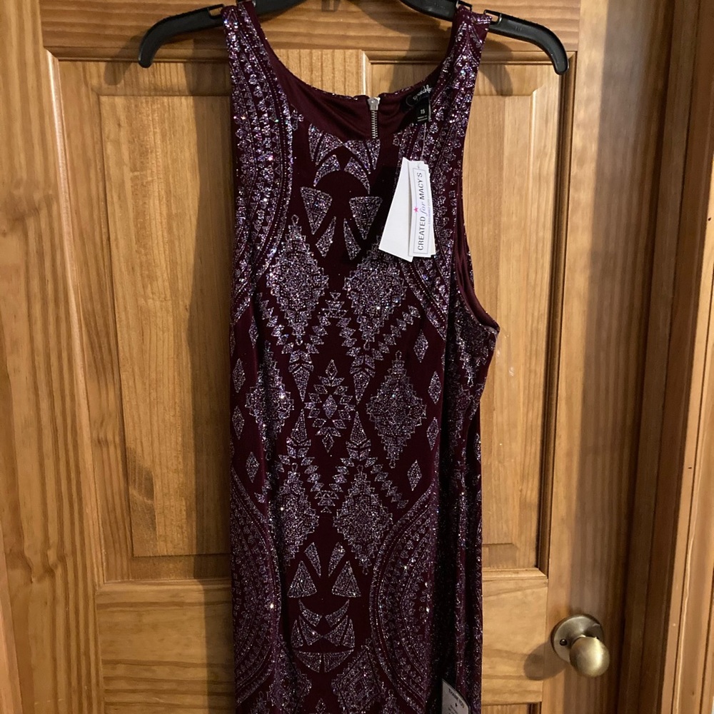 Burgundy glitter dress